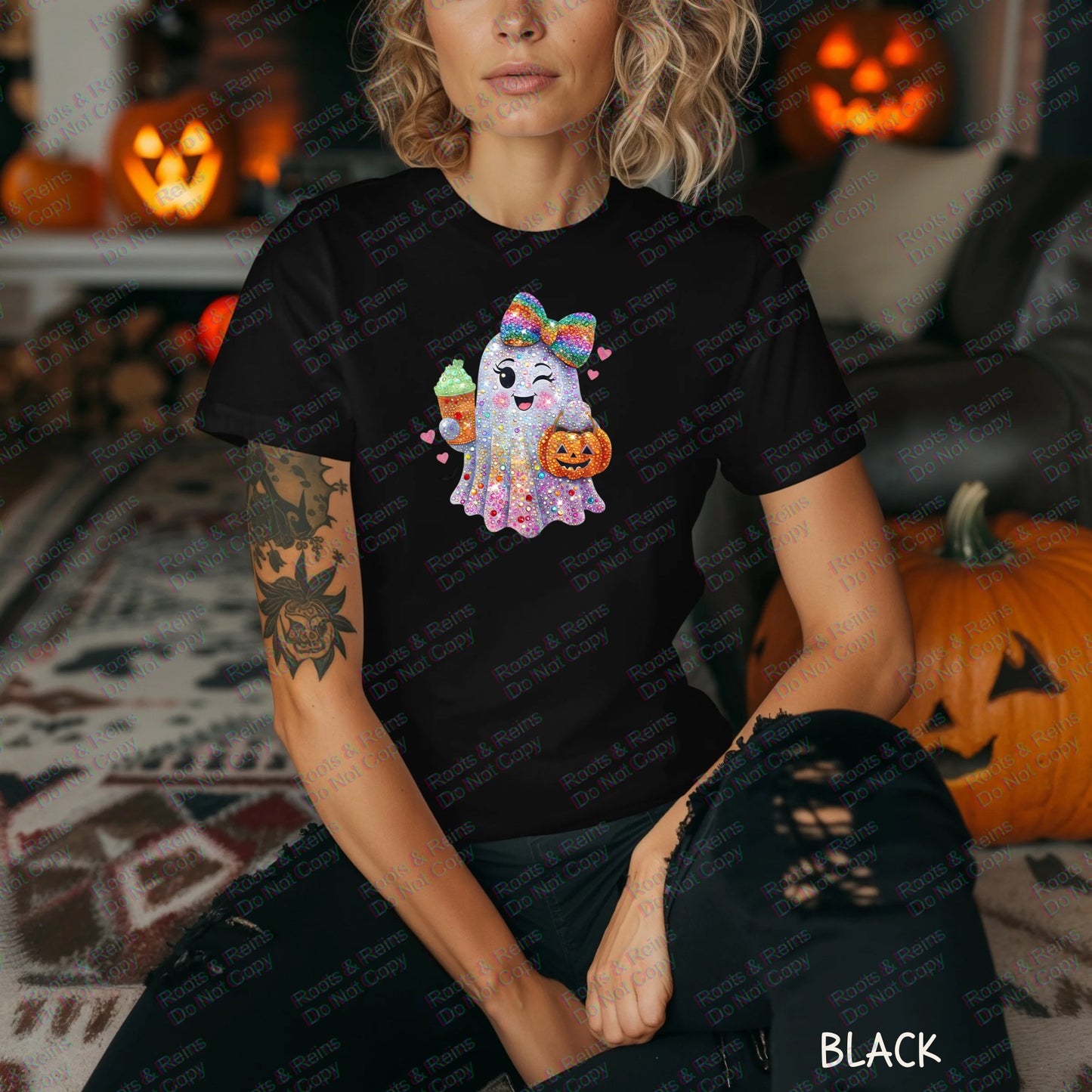 Rainbow Rhinestone Ghost