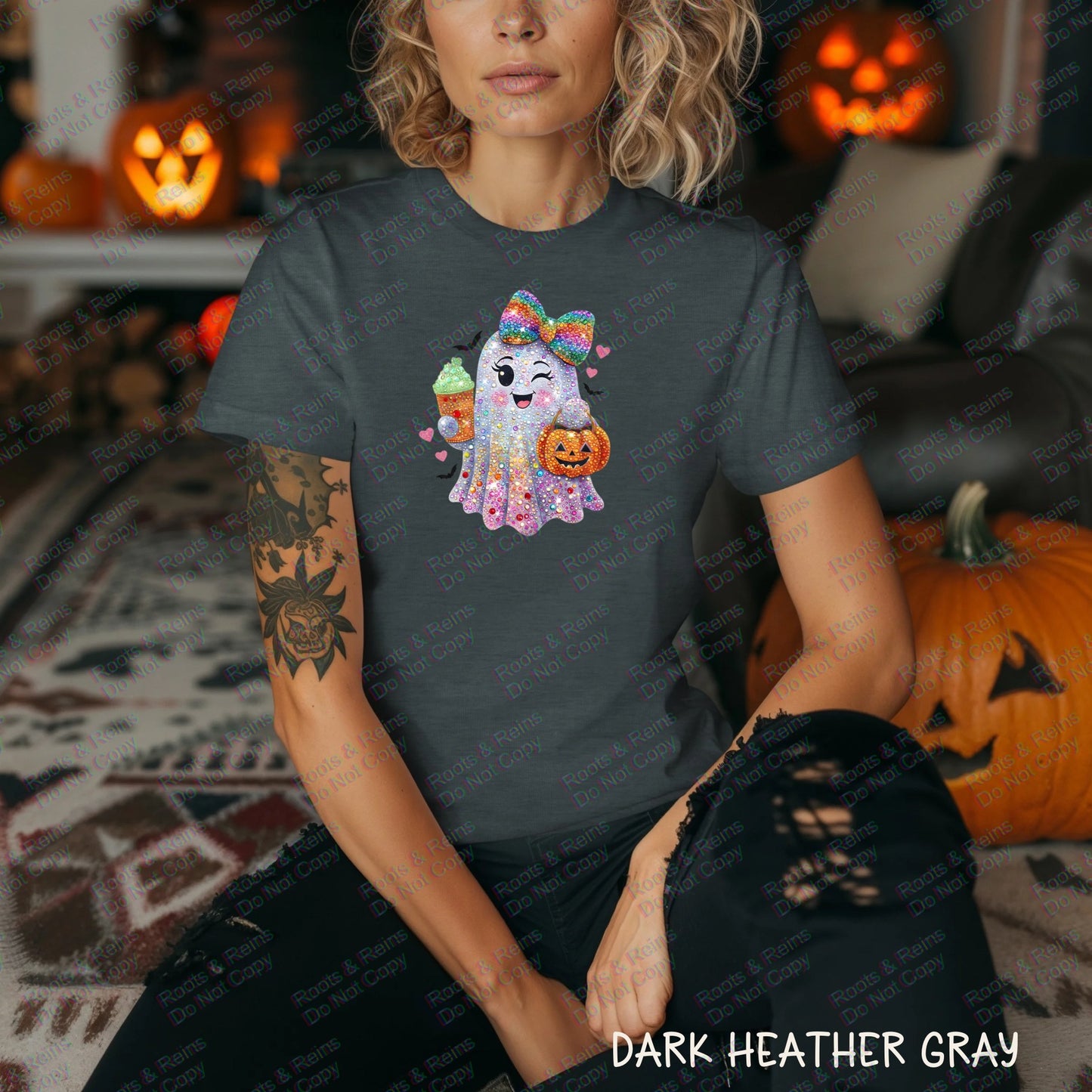 Rainbow Rhinestone Ghost