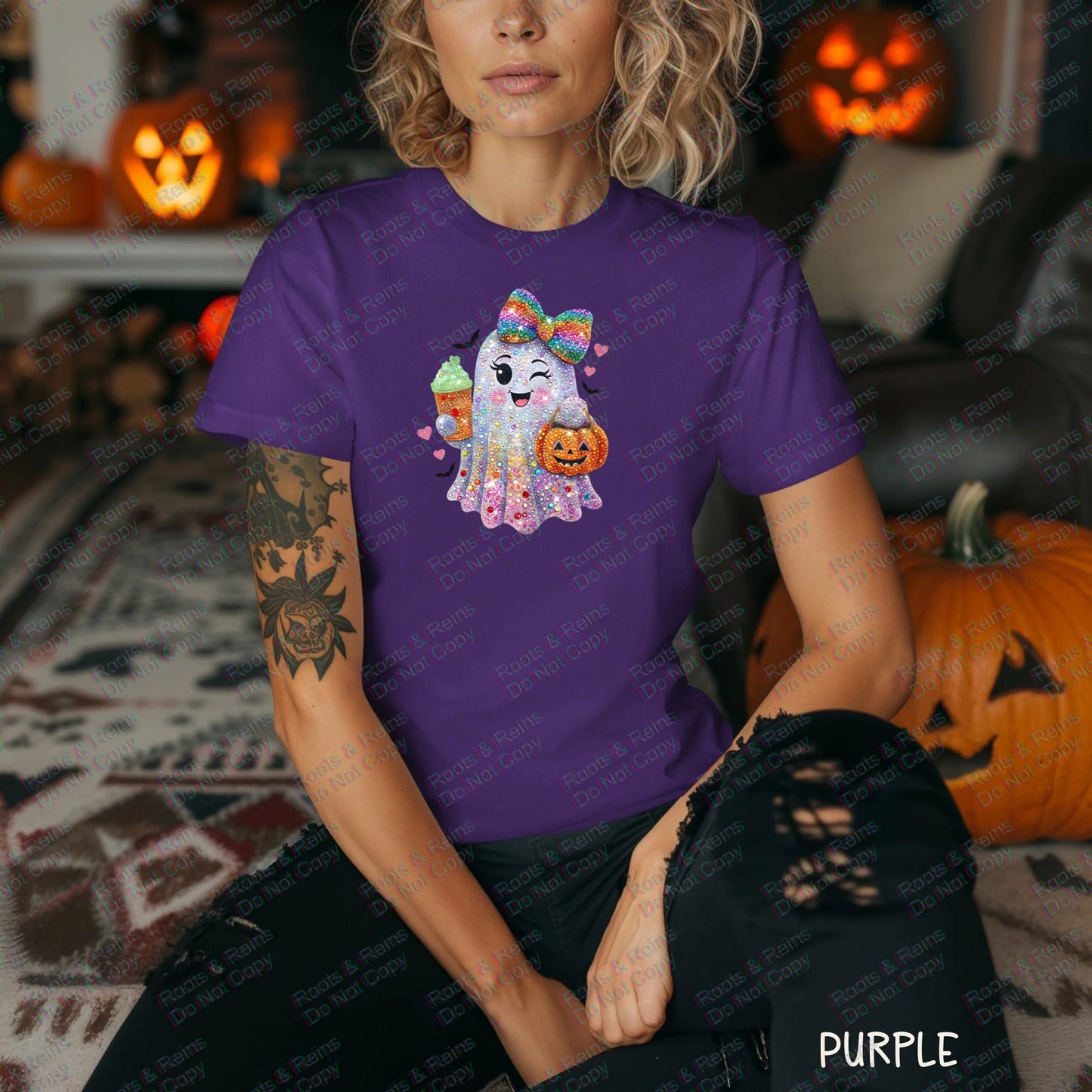 Rainbow Rhinestone Ghost