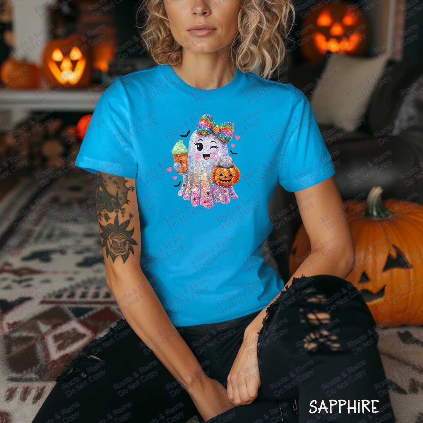 Rainbow Rhinestone Ghost