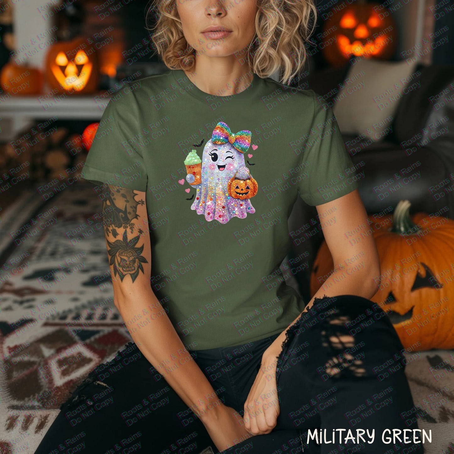 Rainbow Rhinestone Ghost