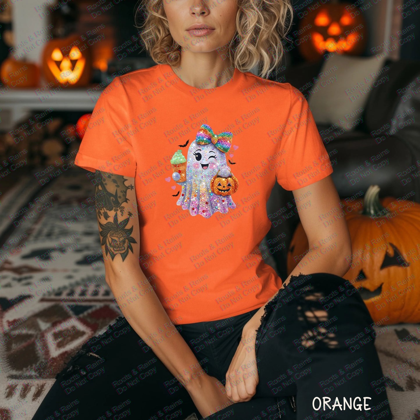 Rainbow Rhinestone Ghost